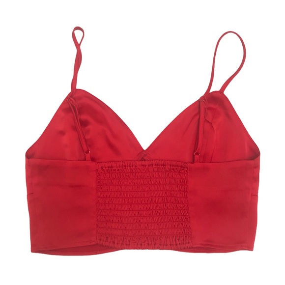 Silky Red Crop Top - Picture 2 of 3
